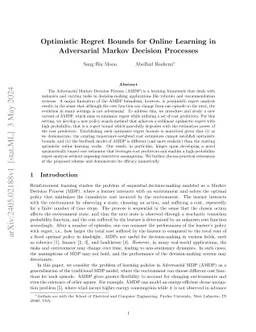 Optimistic Regret Bounds for Online Learning in Adversarial Markov
  Decision Processes