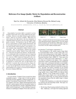 Reference-Free Image Quality Metric for Degradation and Reconstruction
  Artifacts