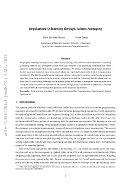 Regularized Q-learning through Robust Averaging