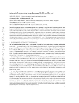 Automatic Programming: Large Language Models and Beyond