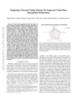 Employing Universal Voting Schemes for Improved Visual Place Recognition
  Performance