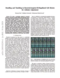 Bundling and Tumbling in Bacterial-inspired Bi-flagellated Soft Robots
  for Attitude Adjustment