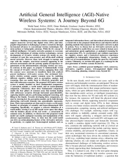Artificial General Intelligence (AGI)-Native Wireless Systems: A Journey
  Beyond 6G