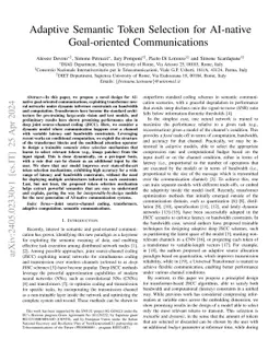 Adaptive Semantic Token Selection for AI-native Goal-oriented
  Communications
