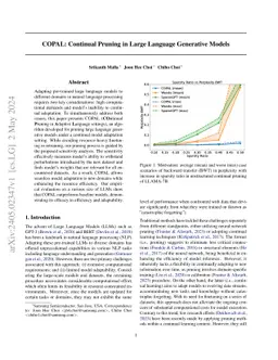 COPAL: Continual Pruning in Large Language Generative Models