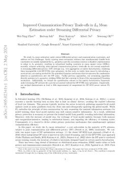 Improved Communication-Privacy Trade-offs in $L_2$ Mean Estimation under
  Streaming Differential Privacy