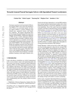 Towards General Neural Surrogate Solvers with Specialized Neural
  Accelerators