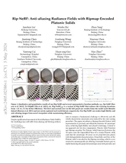 Rip-NeRF: Anti-aliasing Radiance Fields with Ripmap-Encoded Platonic
  Solids