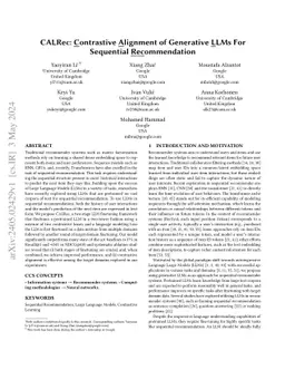 CALRec: Contrastive Alignment of Generative LLMs For Sequential
  Recommendation