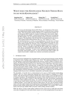 What does the Knowledge Neuron Thesis Have to do with Knowledge?