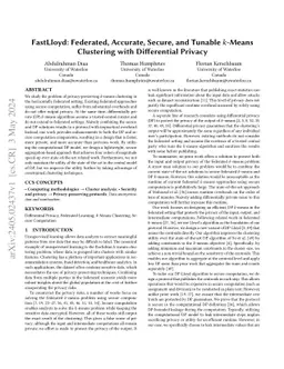 FastLloyd: Federated, Accurate, Secure, and Tunable $k$-Means Clustering with Differential Privacy