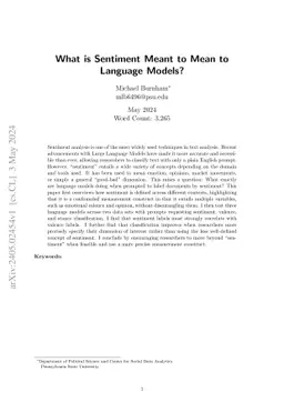 What is Sentiment Meant to Mean to Language Models?