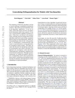 Generalizing Orthogonalization for Models with Non-Linearities