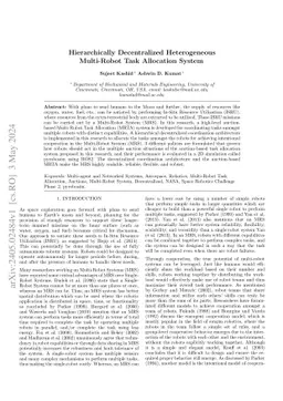 Hierarchically Decentralized Heterogeneous Multi-Robot Task Allocation
  System