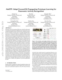 AdaFPP: Adapt-Focused Bi-Propagating Prototype Learning for Panoramic
  Activity Recognition