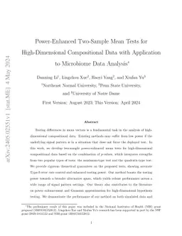 Power-Enhanced Two-Sample Mean Tests for High-Dimensional Compositional
  Data with Application to Microbiome Data Analysis