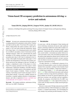 Vision-based 3D occupancy prediction in autonomous driving: a review and
  outlook