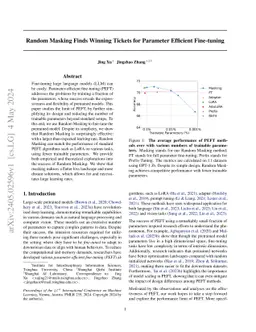 Random Masking Finds Winning Tickets for Parameter Efficient Fine-tuning