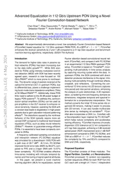 Advanced Equalization in 112 Gb/s Upstream PON Using a Novel Fourier
  Convolution-based Network