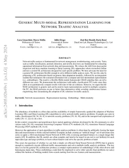 Generic Multi-modal Representation Learning for Network Traffic Analysis