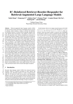 R4: Reinforced Retriever-Reorder-Responder for Retrieval-Augmented Large
  Language Models