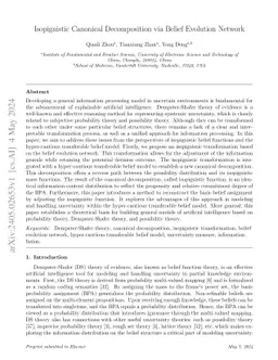 Isopignistic Canonical Decomposition via Belief Evolution Network