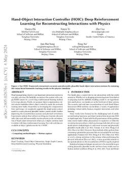 Hand-Object Interaction Controller (HOIC): Deep Reinforcement Learning
  for Reconstructing Interactions with Physics