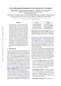 On the Information Redundancy in Non-Autoregressive Translation