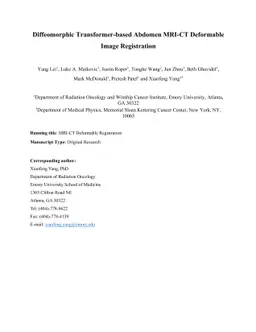 Diffeomorphic Transformer-based Abdomen MRI-CT Deformable Image
  Registration