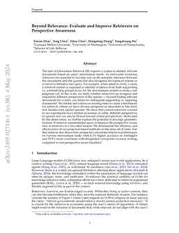 Beyond Relevance: Evaluate and Improve Retrievers on Perspective
  Awareness
