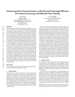 Enhancing News Summarization with ELearnFit through Efficient In-Context
  Learning and Efficient Fine-Tuning