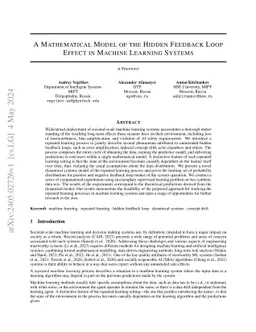 A Mathematical Model of the Hidden Feedback Loop Effect in Machine
  Learning Systems