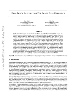 Deep Image Restoration For Image Anti-Forensics