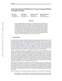 Assessing Adversarial Robustness of Large Language Models: An Empirical
  Study