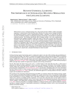 Beyond Unimodal Learning: The Importance of Integrating Multiple
  Modalities for Lifelong Learning