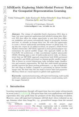 MMEarth: Exploring Multi-Modal Pretext Tasks For Geospatial
  Representation Learning