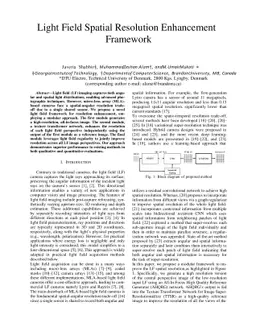 Light Field Spatial Resolution Enhancement Framework