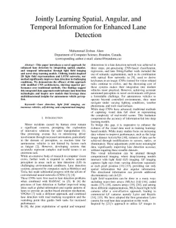Jointly Learning Spatial, Angular, and Temporal Information for Enhanced
  Lane Detection