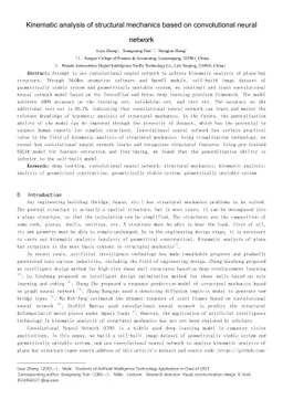 Kinematic analysis of structural mechanics based on convolutional neural
  network
