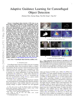 Adaptive Guidance Learning for Camouflaged Object Detection