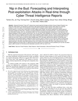 Nip in the Bud: Forecasting and Interpreting Post-exploitation Attacks
  in Real-time through Cyber Threat Intelligence Reports