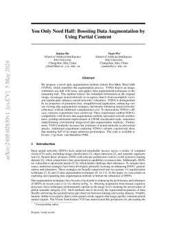 You Only Need Half: Boosting Data Augmentation by Using Partial Content