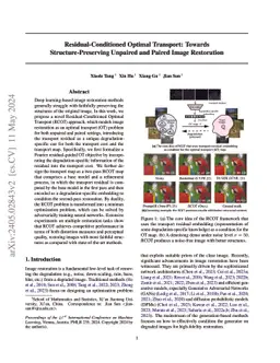 Residual-Conditioned Optimal Transport: Towards Structure-Preserving
  Unpaired and Paired Image Restoration