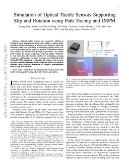 Simulation of Optical Tactile Sensors Supporting Slip and Rotation using
  Path Tracing and IMPM