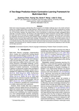 A Two-Stage Prediction-Aware Contrastive Learning Framework for
  Multi-Intent NLU