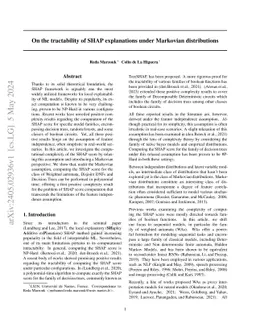 On the Tractability of SHAP Explanations under Markovian Distributions