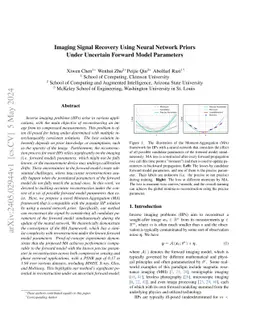 Imaging Signal Recovery Using Neural Network Priors Under Uncertain
  Forward Model Parameters