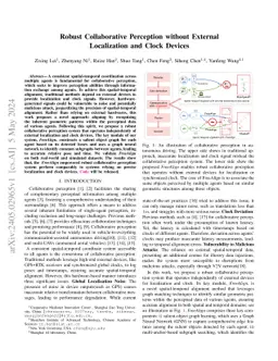 Robust Collaborative Perception without External Localization and Clock
  Devices