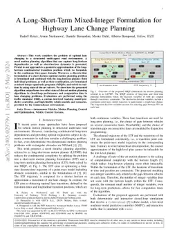 A Long-Short-Term Mixed-Integer Formulation for Highway Lane Change
  Planning