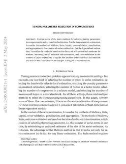 Tuning parameter selection in econometrics